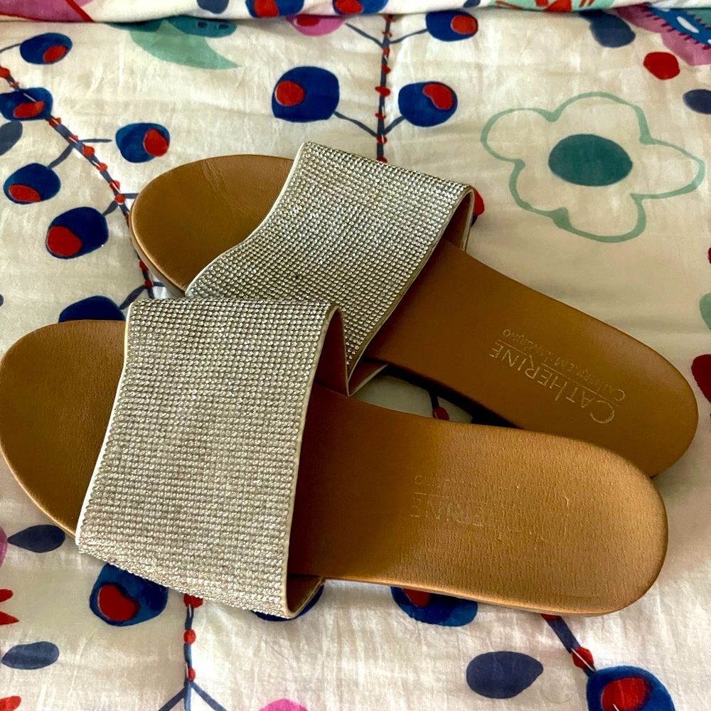 Catherine Sparkle Slides SZ 71/2